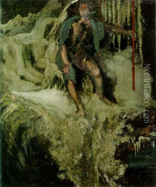 Thrall Of Winter (or The Viking) Oil Painting - Arthur B. Davies