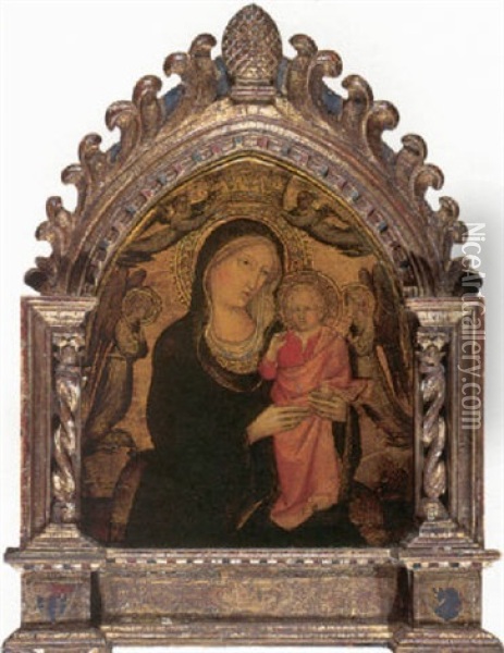 Madonna Of Humility (the Madonna And Child Surrounded By Angels) Oil Painting - Agnolo di Taddeo Gaddi