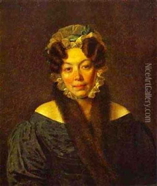 Portrait Of Mm Philosophova 1828 Oil Painting - Aleksei Gavrilovich Venetsianov