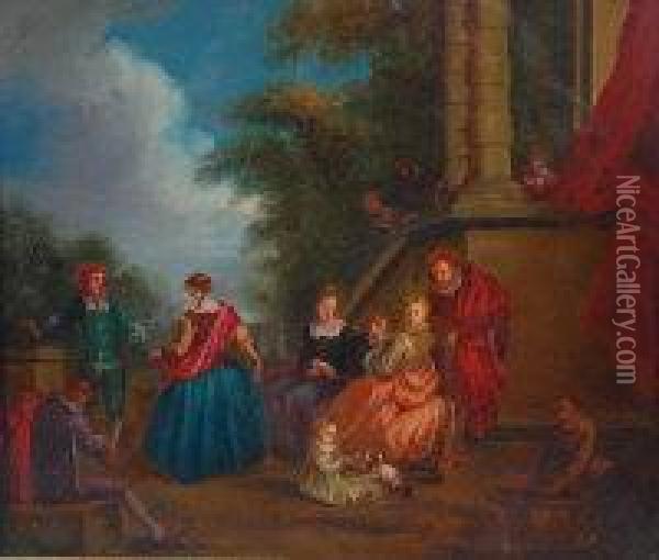 Les Charmes De La Vie Oil Painting - Watteau, Jean Antoine