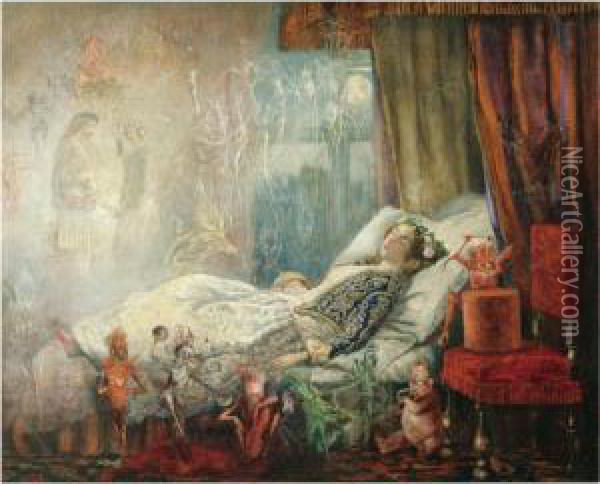 The Dream After The Masked Ball Oil Painting - John Anster Fitzgerald