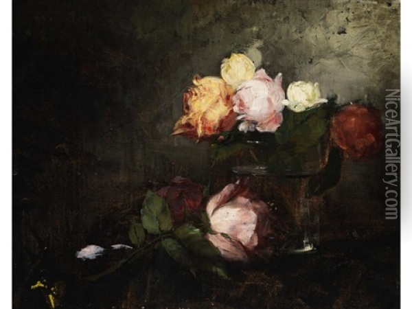 Blumenstilleben Oil Painting - Nikolaus Gysis