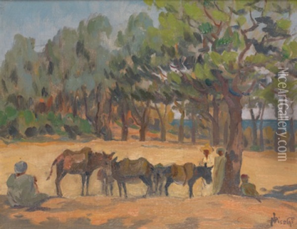 Repos Sous Les Arbres, Jardin D'essai, Alger Oil Painting - Paul Nicolai