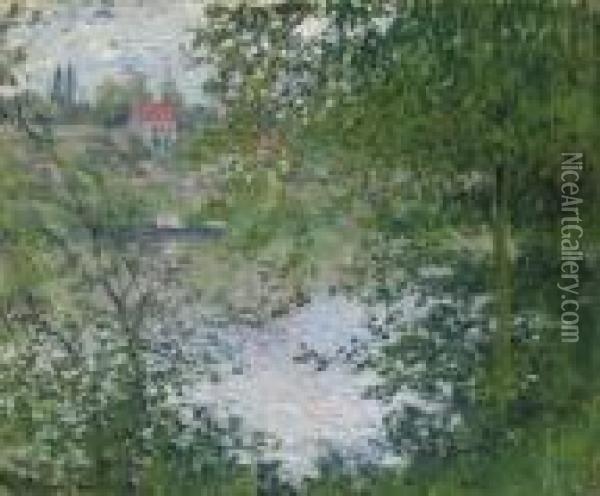 A Travers Les Arbres, Ile De La Grande Jatte Oil Painting - Claude Oscar Monet