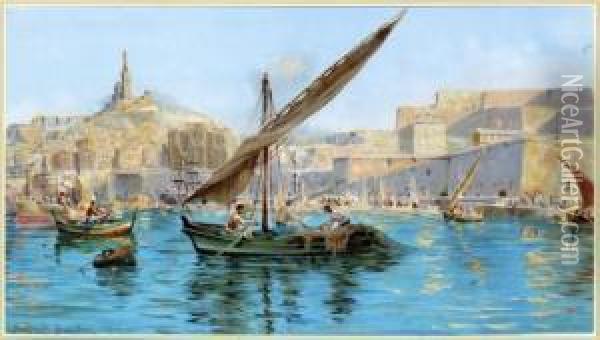 Le Vieux-port Oil Painting - Francois Leon Prieur-Bardin