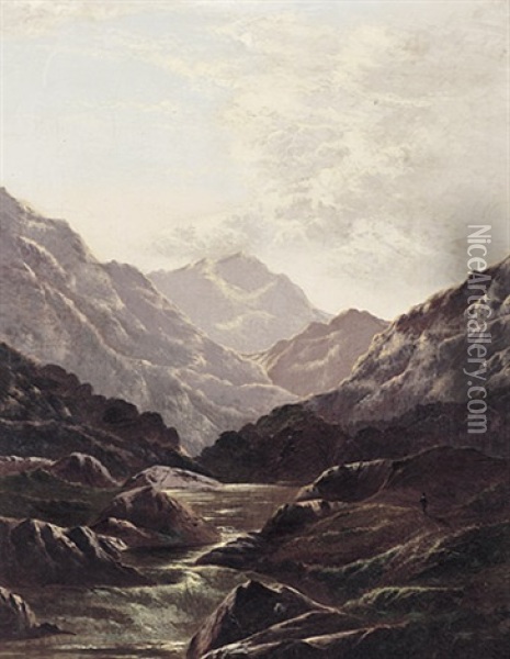 Gebirgslandschaft Im Schottischen Hochland Oil Painting - Charles Leslie