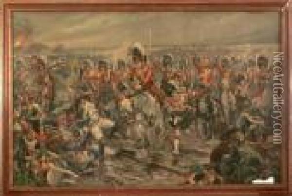 Scottish Battle Scene Oil Painting - Richard Caton Woodville