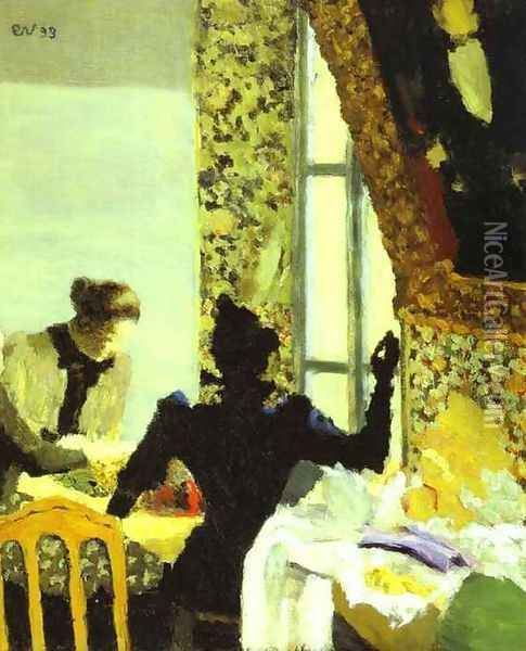 Lenght of Thread or Interior with Sewing Women (L'Aiguillée ou Interieur aux couturieres) 1893 Oil Painting - Jean-Edouard Vuillard