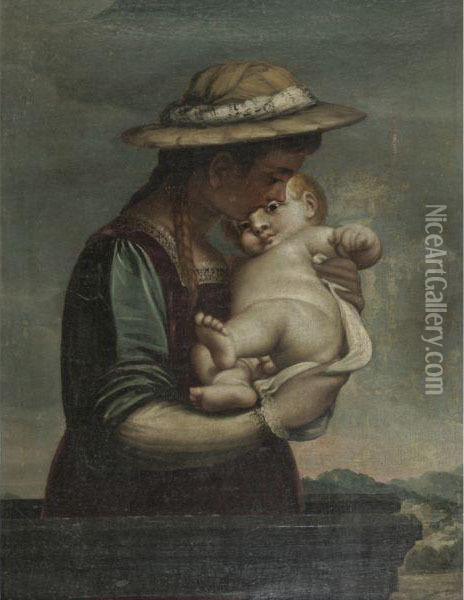 Madonna And Child Oil Painting - Luca Cambiaso