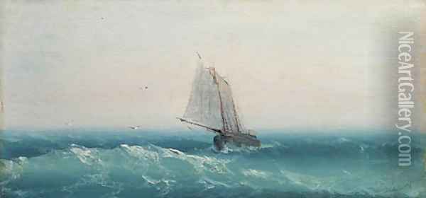 Ship in calm sea Oil Painting - Ivan Konstantinovich Aivazovsky