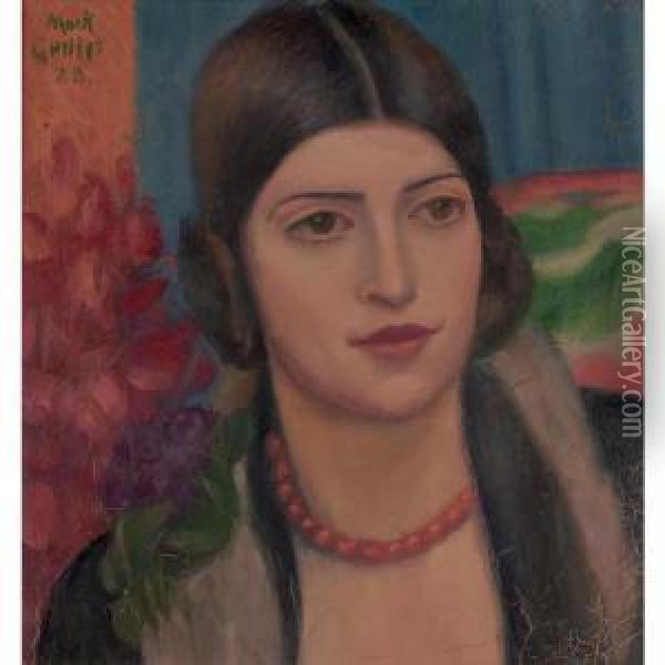 Portrait Of A Young Woman Oil Painting - Mark Gertler