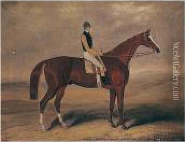 Bryan-o-linn, A Chestnut Racehorse With Jockey Up Oil Painting - Samuel Spode