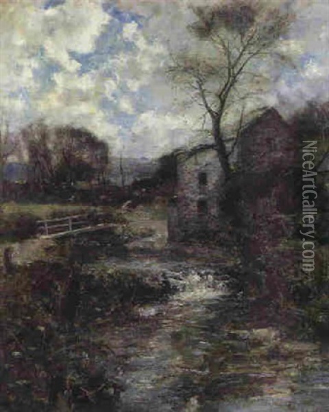 The Water Mill Oil Painting - Joshua Anderson Hague