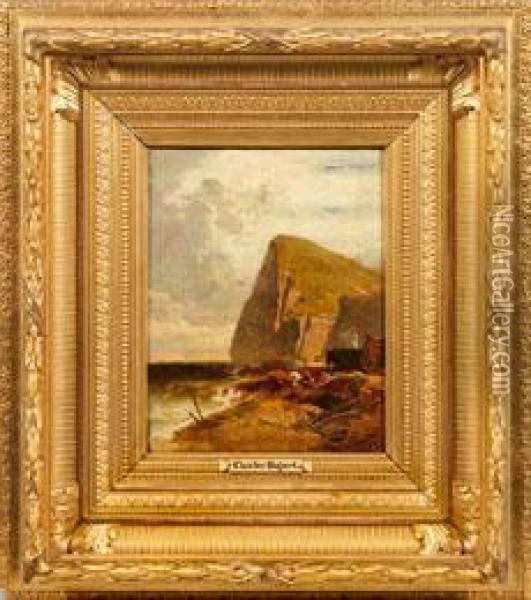 Felsenkuste In Der Normandie Oil Painting - Charles Hoguet