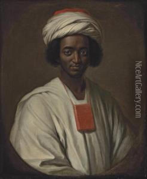 Portrait Of Ayuba Suleiman 
Diallo, Called Job Ben Solomon (1701-1773), Half-length, In African 
Dress, With The Qu'ran Around His Neck, In A Feigned Oval Oil Painting - Hoare, William, of Bath