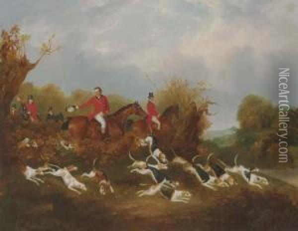 The Old Surrey Hounds Oil Painting - Richard Barrett Davis