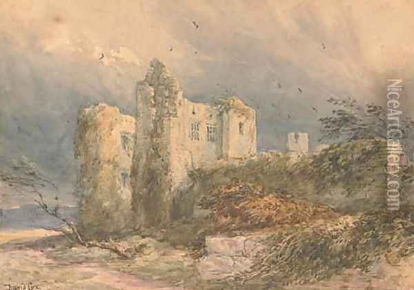 Kenilworth Castle, a blustery day Oil Painting - David Cox