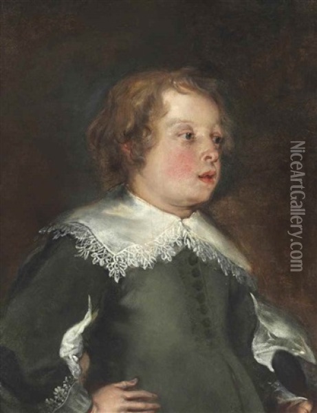 Portrait Of A Young Boy, Half-length Oil Painting - Thomas (Bosschaert) Willeborts
