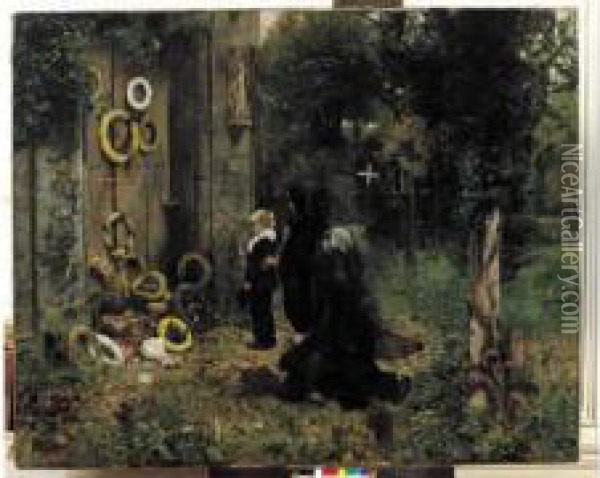 L'enterrement D'un Enfant Oil Painting - Gaston de Latouche