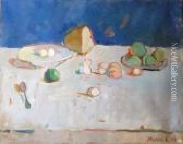 Nature Morte A La Pomme Oil Painting - Karoly Marko