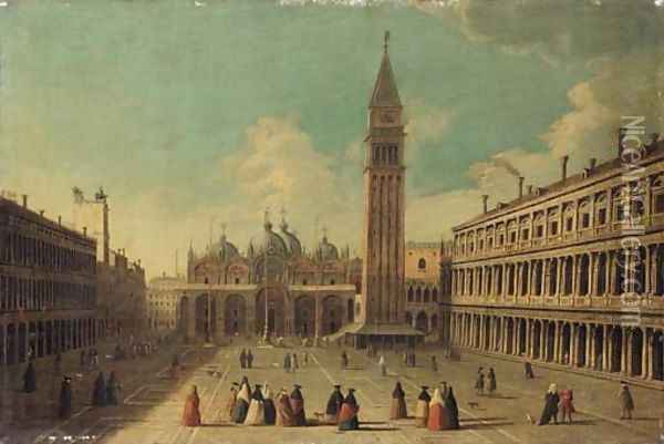 The Piazza San Marco, Venice, looking east along the central line Oil Painting - Vincenzo Chilone