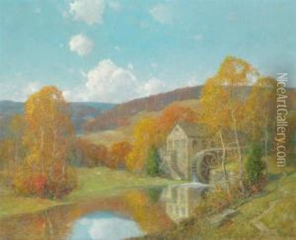 A New England Autumn Oil Painting - Ernest Albert