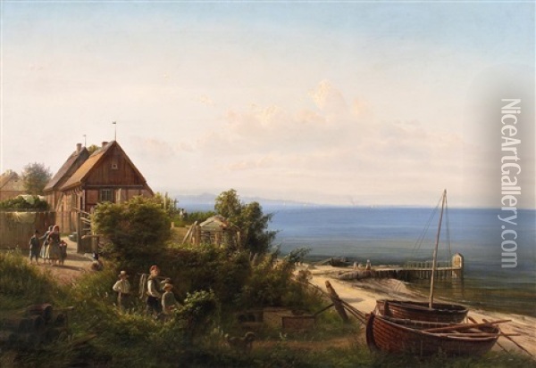 An Der Danischen Kuste Oil Painting - Ferdinand Richardt