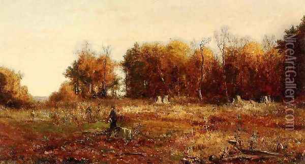 Gathering Autumn Leaves Oil Painting - Jervis McEntee