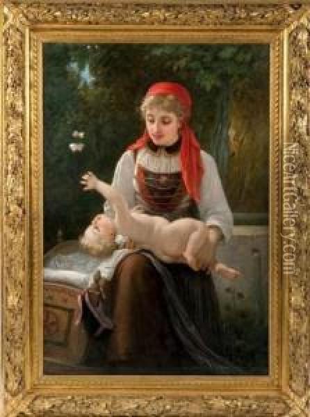 La Valaisane Oil Painting - Jules Salles-Wagner