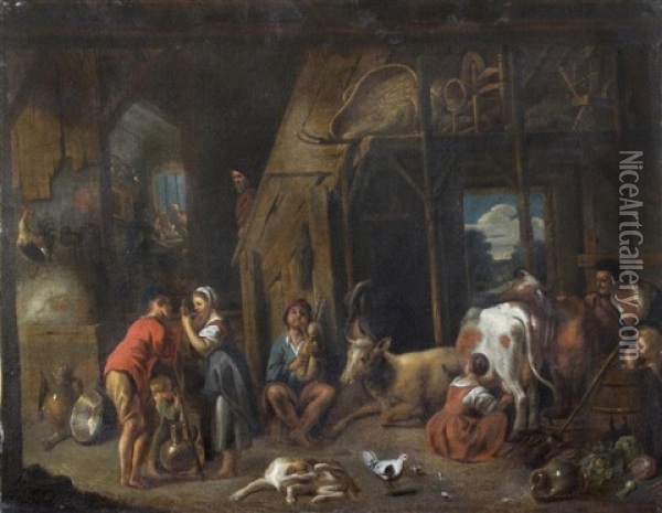 Les Travaux De La Ferme Oil Painting - Jacob Jordaens