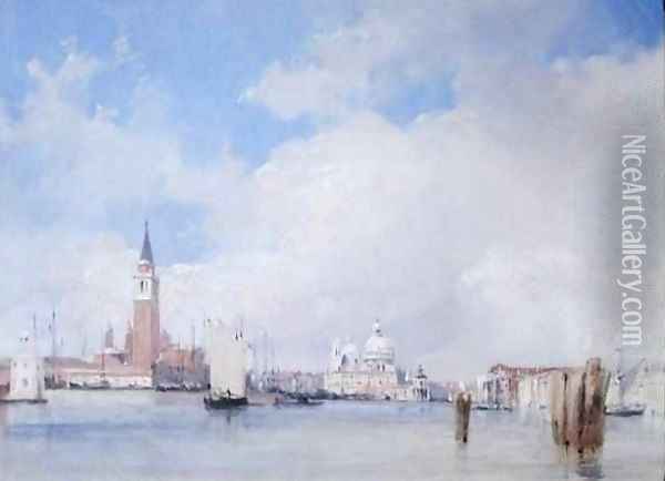 View in Venice with San Giorgio Maggiore Oil Painting - Richard Parkes Bonington