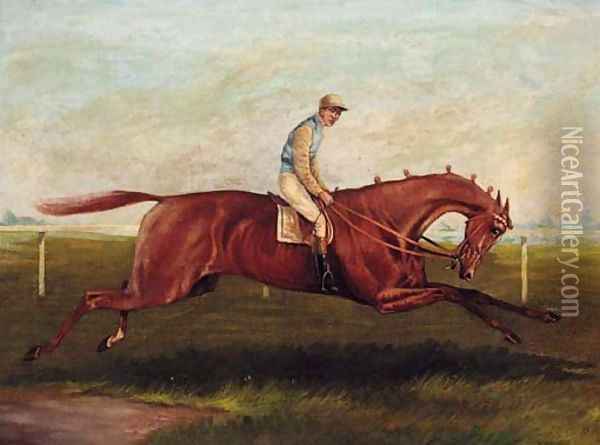 At Full Gallop Oil Painting - English School