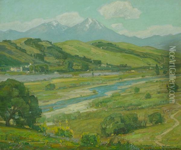 San Juan Creek Near The Mission Oil Painting - William Wendt
