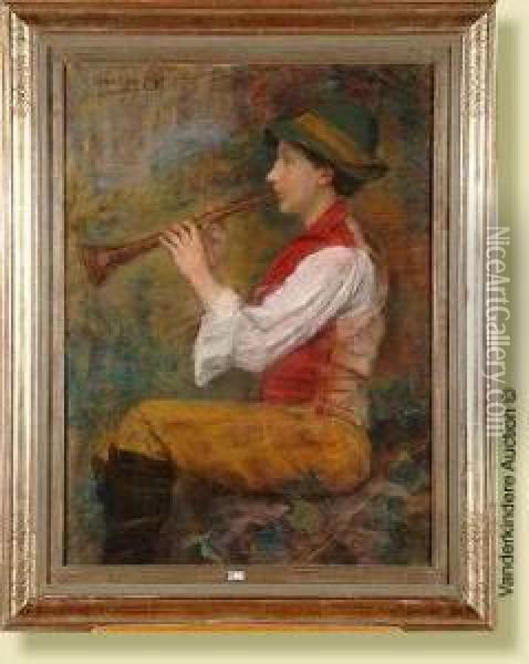 Le Jeune Flutiste Oil Painting - Berthe Art