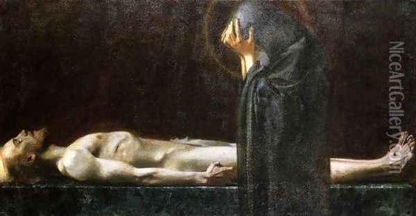 Pieta Oil Painting - Franz von Stuck