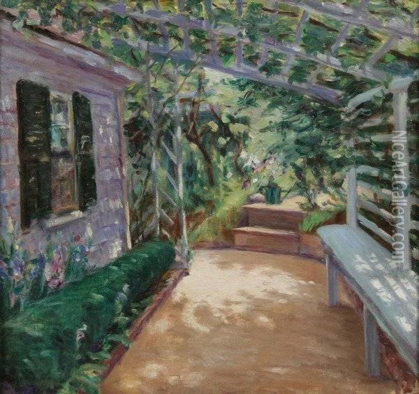 Giverney Garden Oil Painting - Pauline Lennards Palmer
