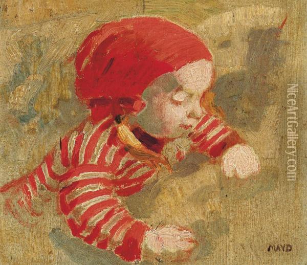 Madeleine Au Bonnet Rouge Oil Painting - Maurice Denis