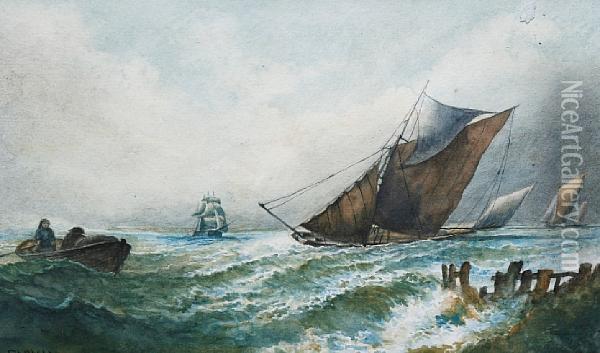 Sailing In Rough Seas Oil Painting - Dorothy A. Cadman