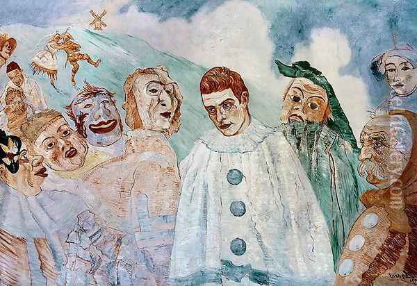 The Despair of Pierrot (Jealous Pierrot) 1892 Oil Painting - James Ensor