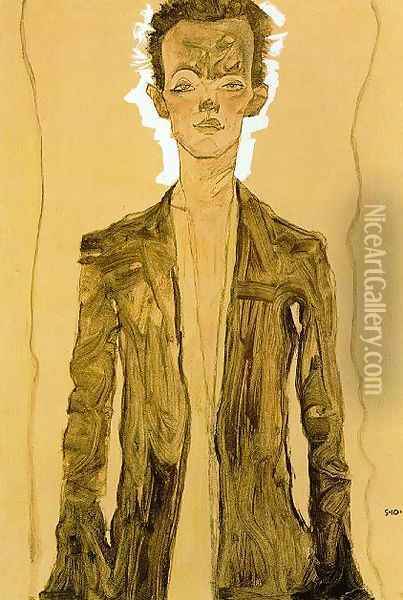 A Standing man Oil Painting - Egon Schiele