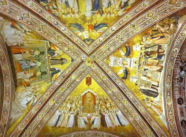 Crossing Vault 1316-19 Oil Painting - Giotto Di Bondone
