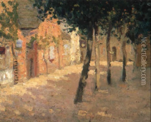 A French Village Oil Painting - Emanuel Phillips Fox