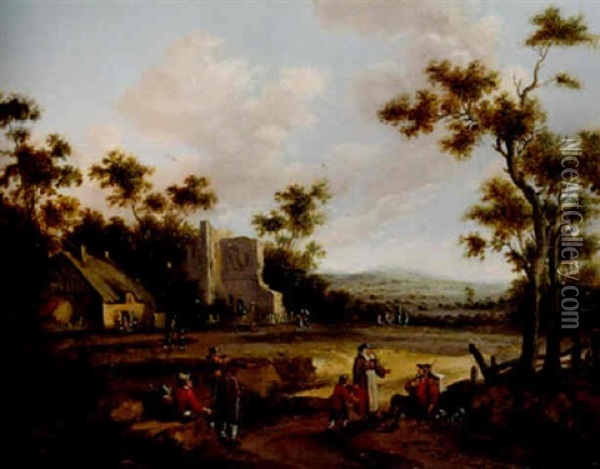 Scene Villageoise Oil Painting - Cornelis Droochsloot