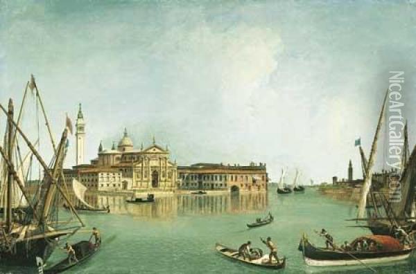 Venise : L'ile De San Giorgio A La Pointe De La Giudecca Oil Painting - Michele Marieschi