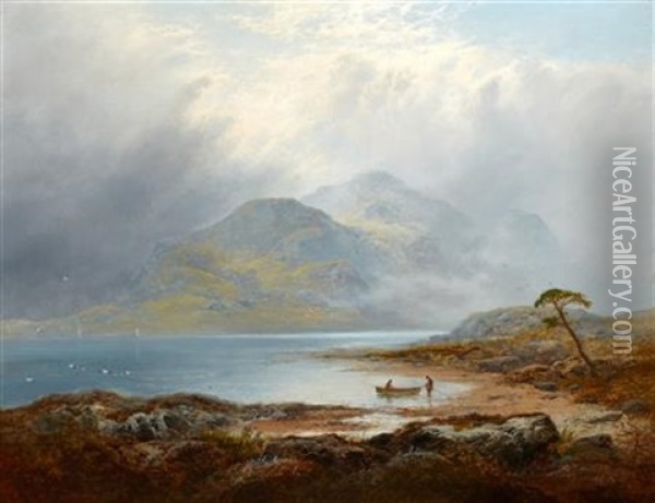 The Silver Strand, Loch Katrine Oil Painting - George Blackie Sticks