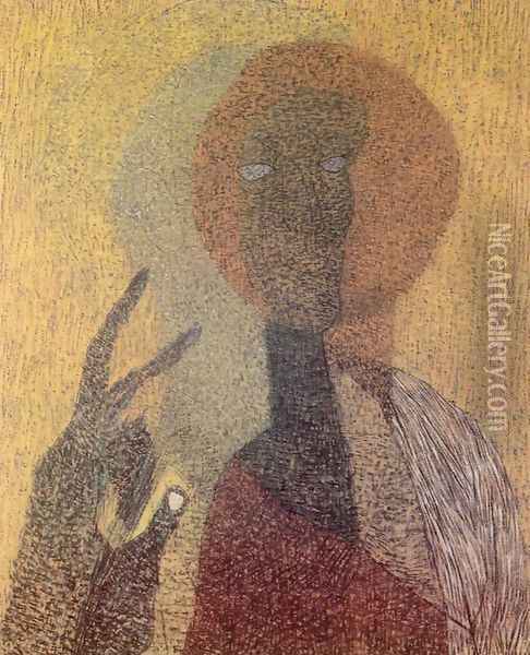 Self-portrait with Hold-up Icon 1936 Oil Painting - Lajos Vajda