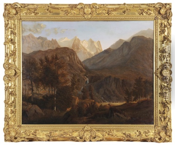 Landschaft Mit Figuraler Staffage-berner Oberland? Oil Painting - Maximilian Haushofer