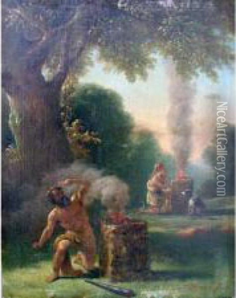 Scene Mythologique Oil Painting - Guillaume Frederic Ronmy