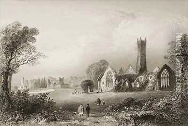 Augustinian Abbey at Adare, County Limerick, Ireland Oil Painting - William Henry Bartlett