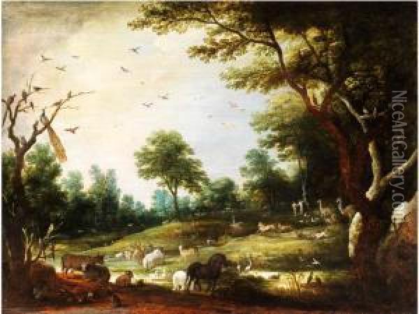 Adam Und Eva Im Paradies Oil Painting - Jan, Hans Ii Savery